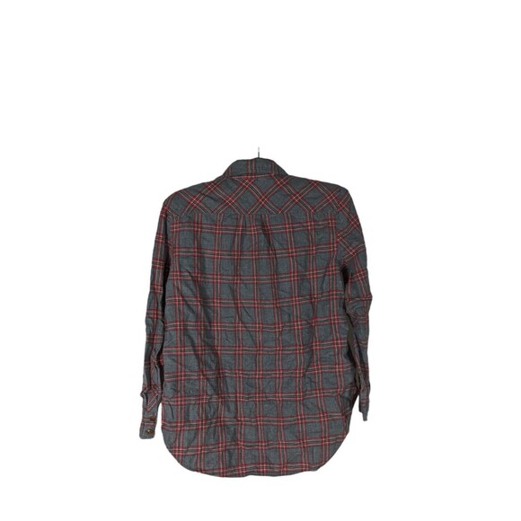 J. Crew 2P Button Down Women's Gray Plaid Long Sleeve Dark Academia Academic - Picture 2 of 5